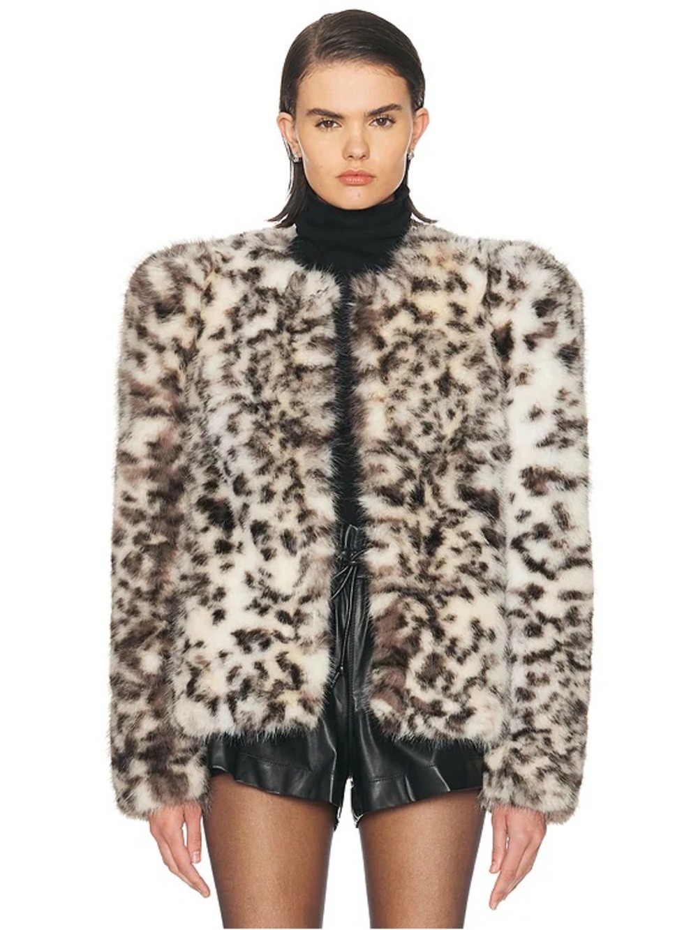 Isabel Marant Bahria leopard faux fur jacket
